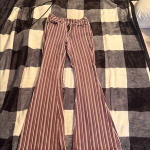 Rock & Roll Cowgirl Burgundy Striped Flare Jeans
